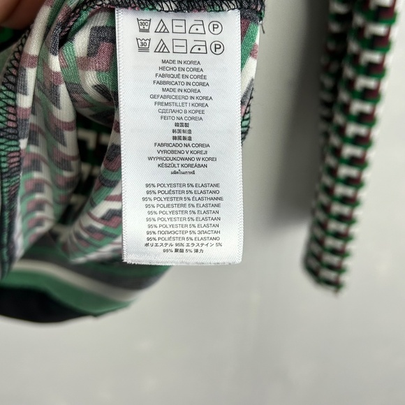 Michael Kors women size XL long sleeve top brown green geometric stretch jersey - Picture 12 of 15